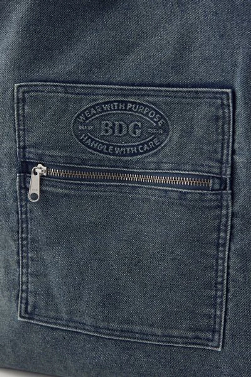 BDG Logo Washed Denim Tote Bag