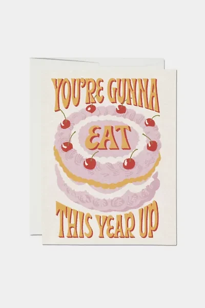 Red Cap Eat This Year Up Greeting Card