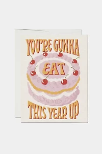 Red Cap Eat This Year Up Greeting Card