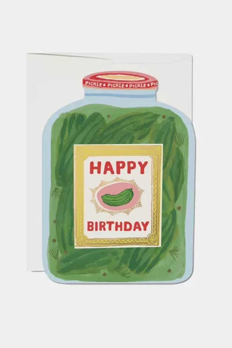 Red Cap Pickle Birthday Greeting Card