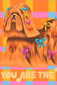 Red Cap Puppy Vibe Greeting Card