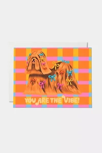 Red Cap Puppy Vibe Greeting Card