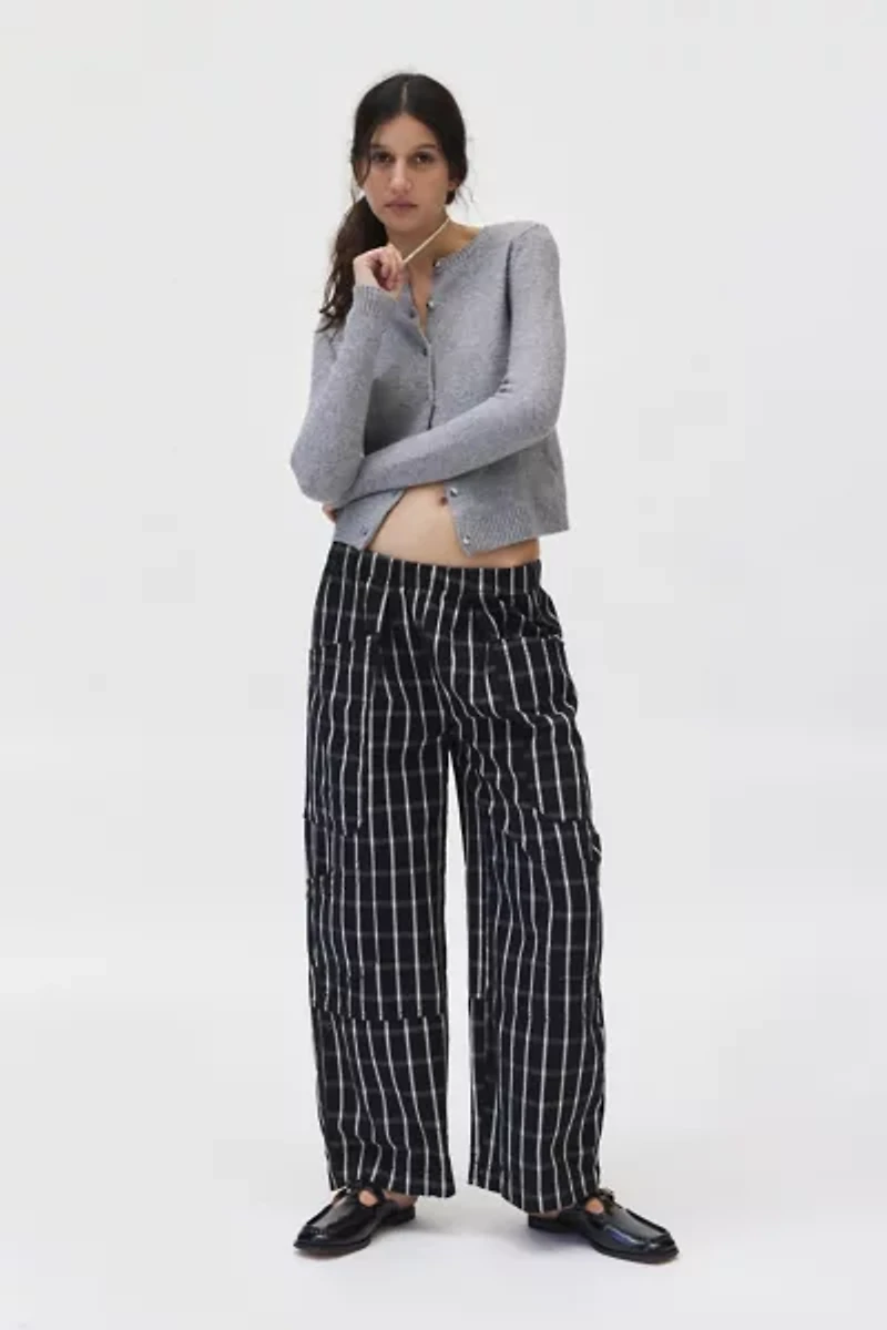 BDG Charlie Gingham Low-Rise Wide-Leg Pant