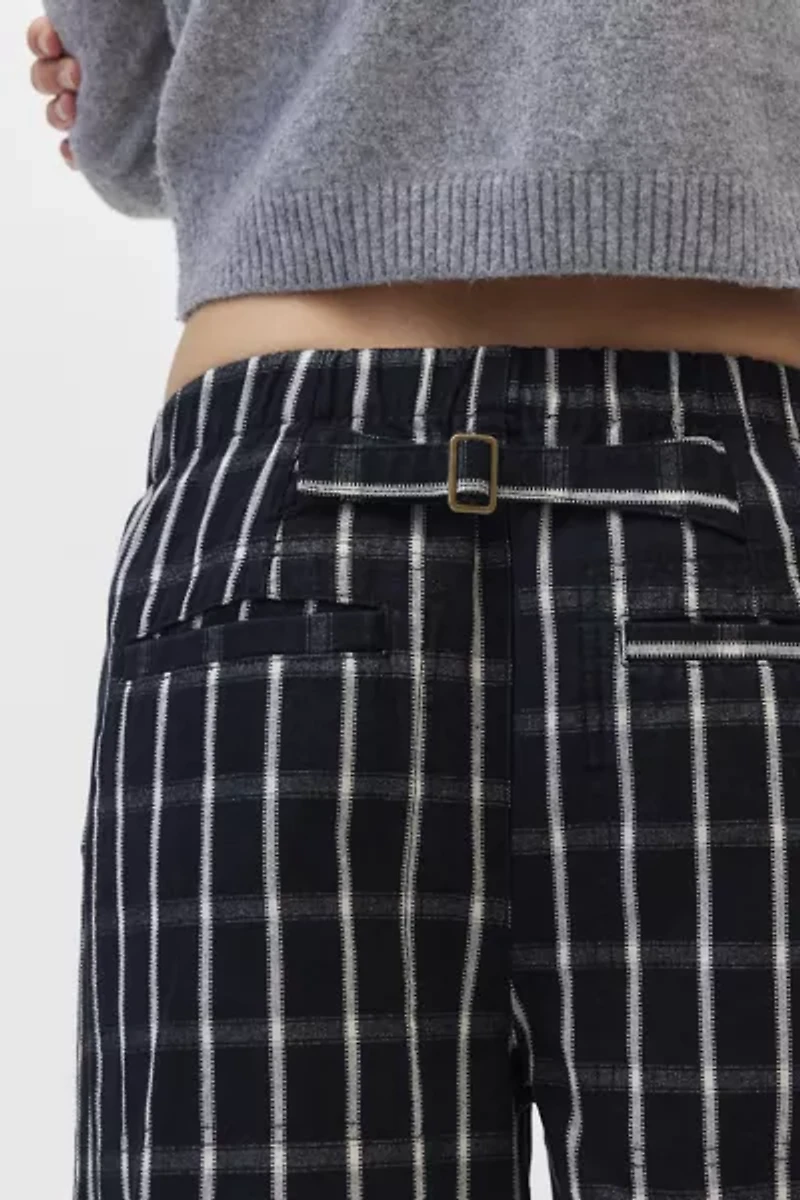 BDG Charlie Gingham Low-Rise Wide-Leg Pant
