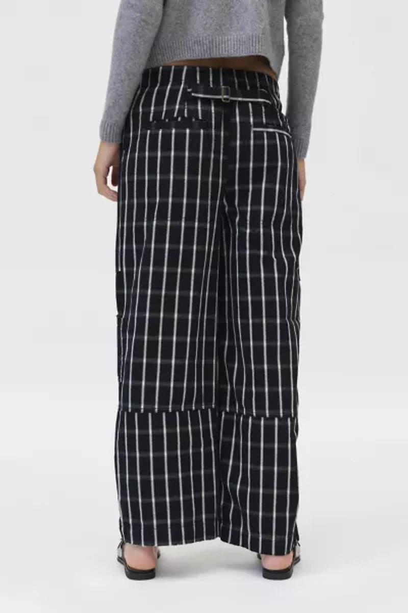 BDG Charlie Gingham Low-Rise Wide-Leg Pant