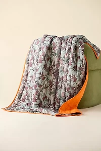 Jasmine Cotton Seed Stitch Quilted Throw Blanket