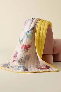 Jasmine Cotton Seed Stitch Quilted Throw Blanket