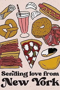 Boss Dotty New York Food Love Greeting Card
