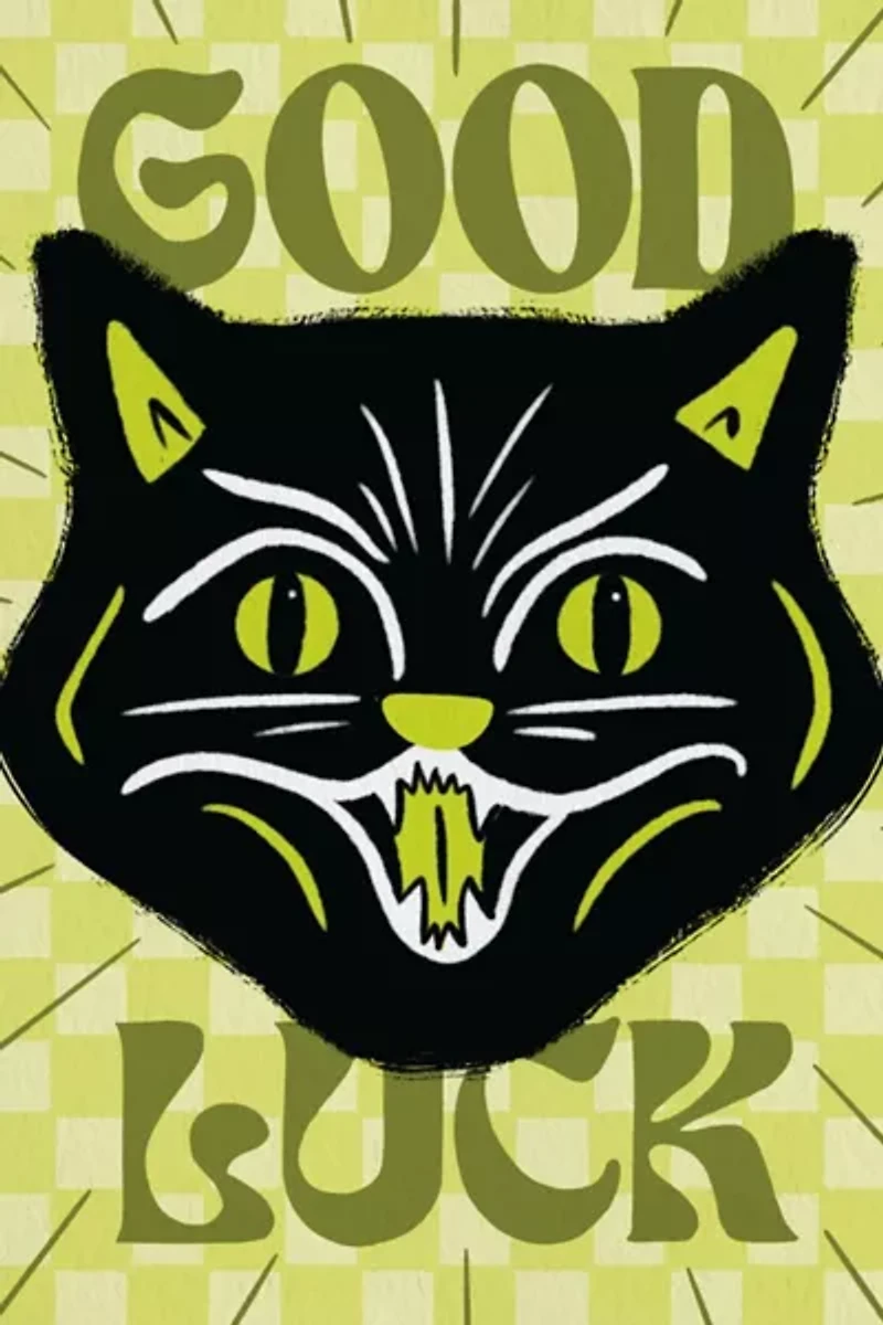 Boss Dotty Good Luck Cat Greeting Card