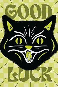 Boss Dotty Good Luck Cat Greeting Card
