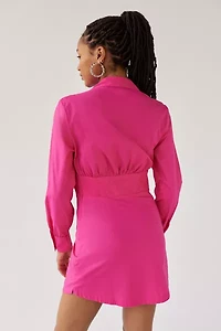 UO Phoebe Long Sleeve Corset Mini Dress