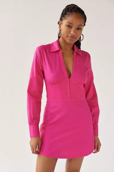 UO Phoebe Long Sleeve Corset Mini Dress