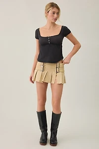BDG Brittney Square Neck Henley Babydoll Tee