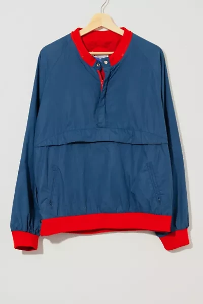 Vintage 1980s Distressed Two Tone Pullover Windbreaker Jacket