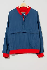 Vintage 1980s Distressed Two Tone Pullover Windbreaker Jacket