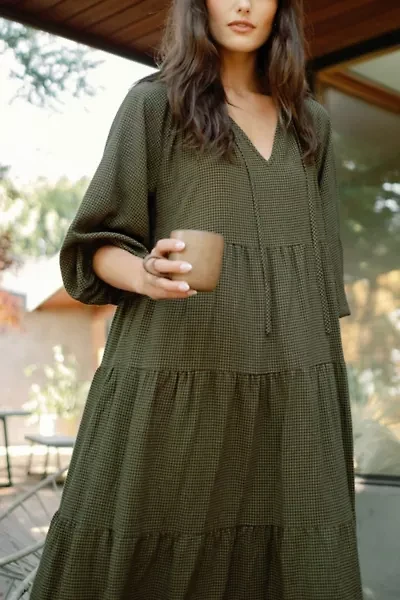 Whimsy + Row Mandy Gingham Midi Dress