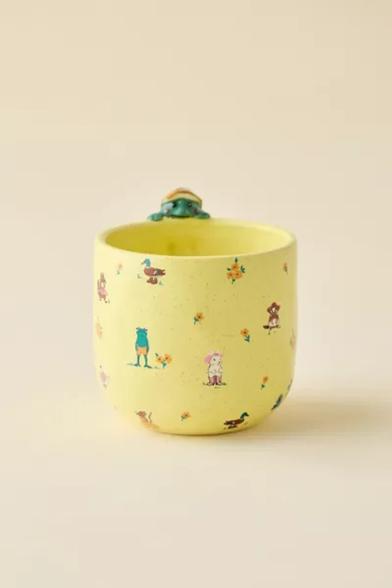 Peeking Animal Stone Planter