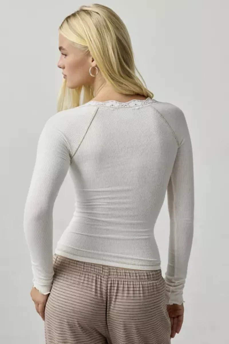 Out From Under Diana Layering Lace-Trim Henley Top