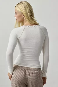 Out From Under Diana Layering Lace-Trim Henley Top