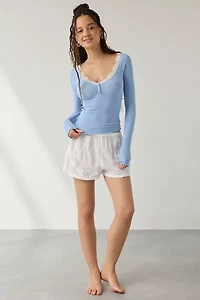 Out From Under Diana Layering Lace-Trim Henley Top
