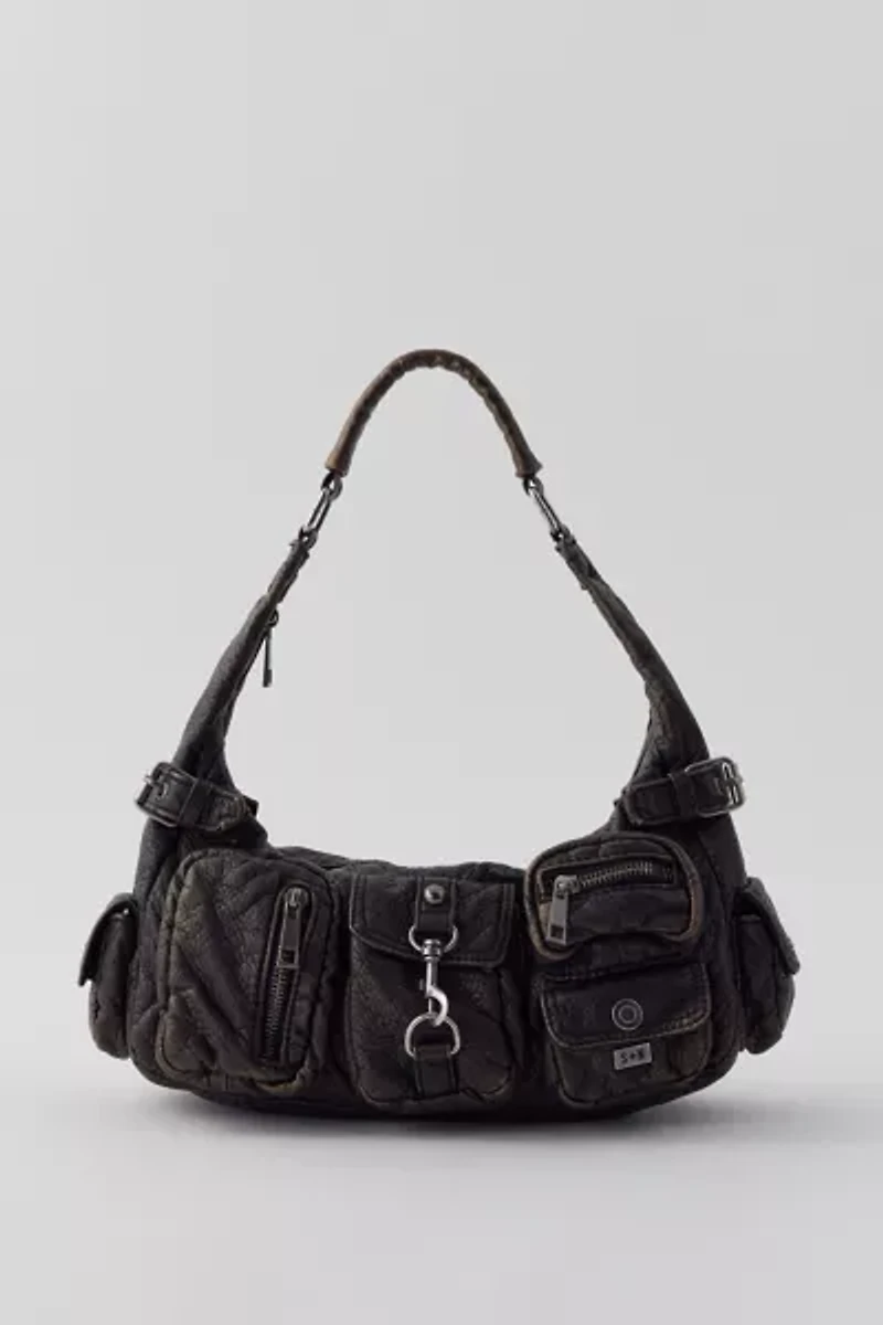 Silence + Noise Emily Washed Faux Leather Shoulder Bag