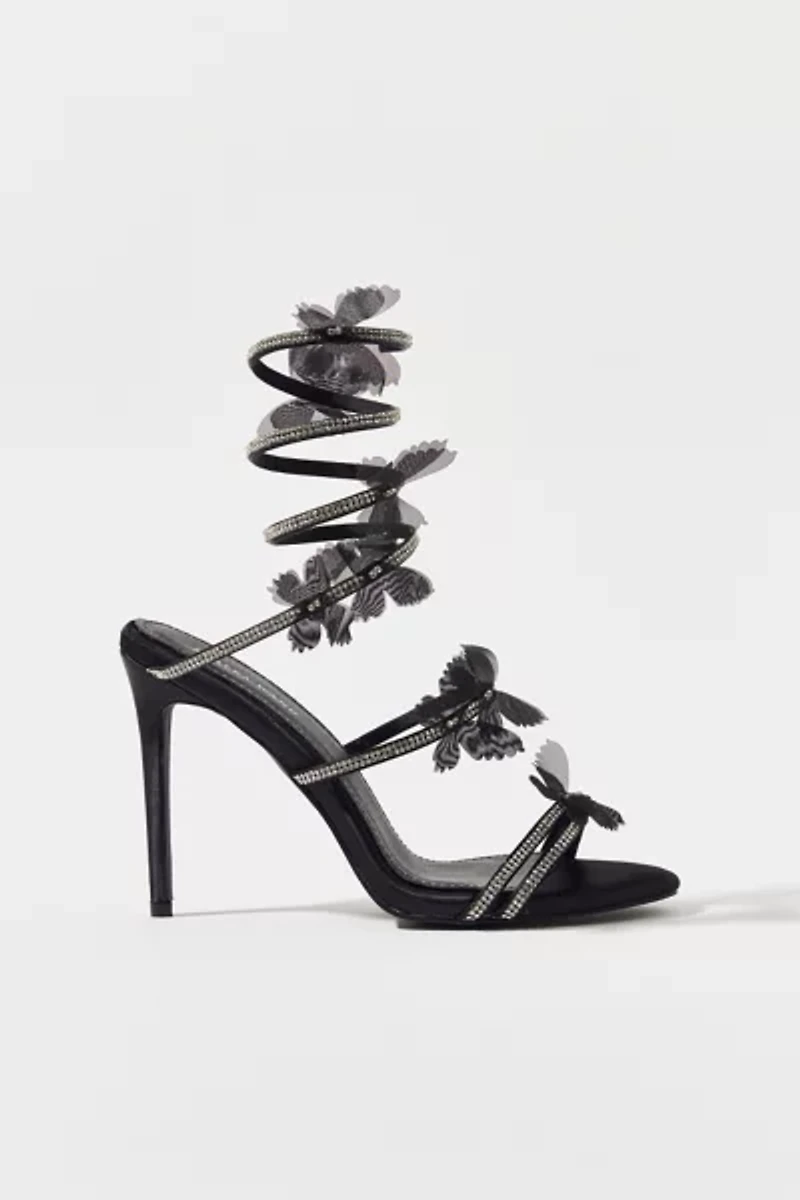 Azalea Wang Aryana Rhinestone Ankle Wrap Sandal