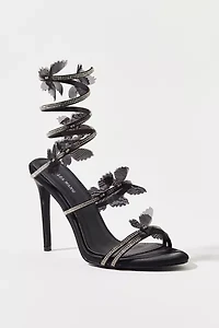 Azalea Wang Aryana Rhinestone Ankle Wrap Sandal
