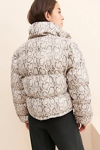 En Saison Snakeskin Printed Puffer