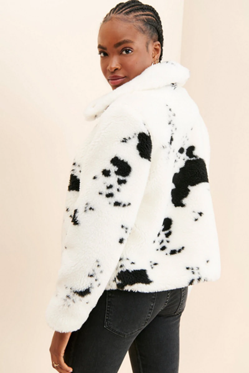 Juicy Couture Spotted Faux Fur Jacket