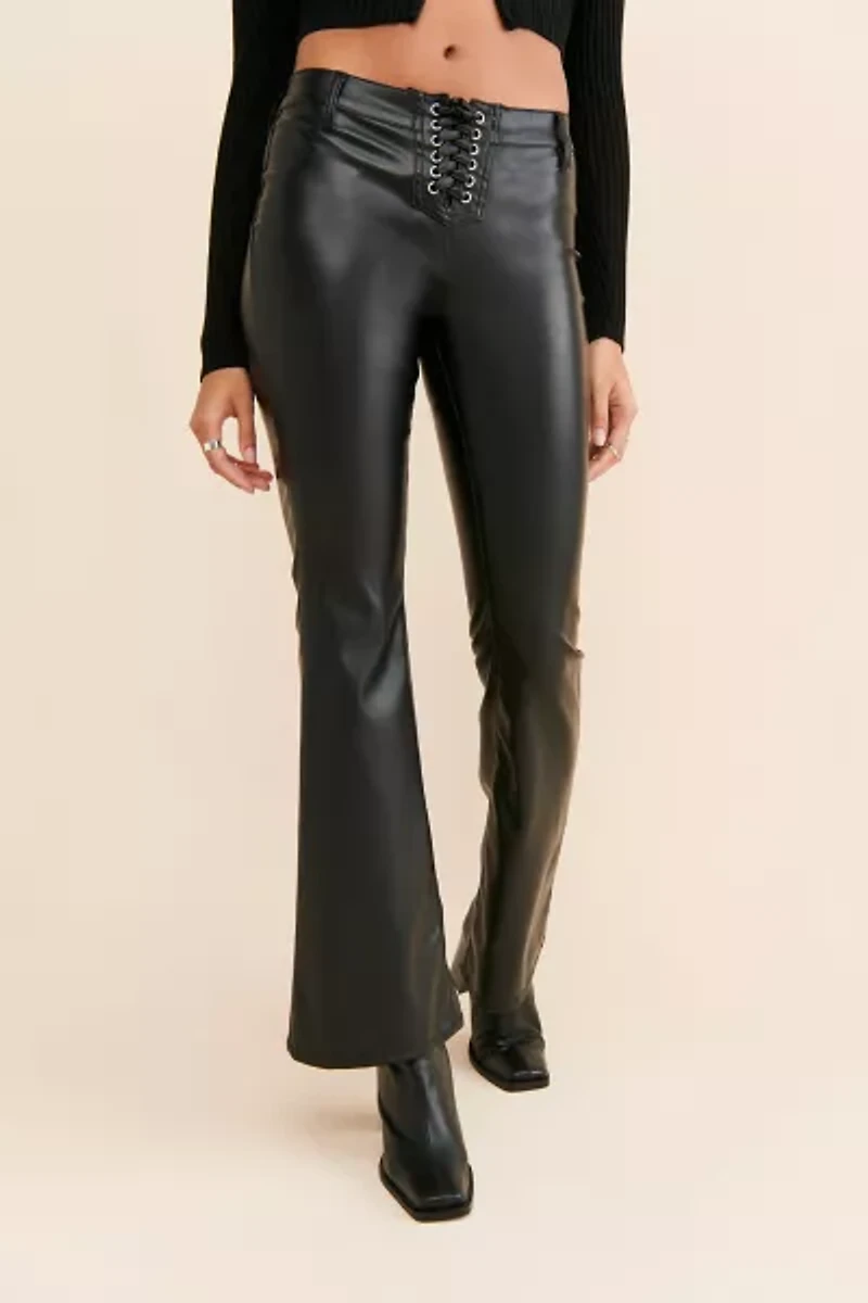 PTCL Lace Up Low-Rise Flare Pants