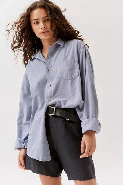 Vintage By UO Oversized Menswear Striped Button-Down Shirt