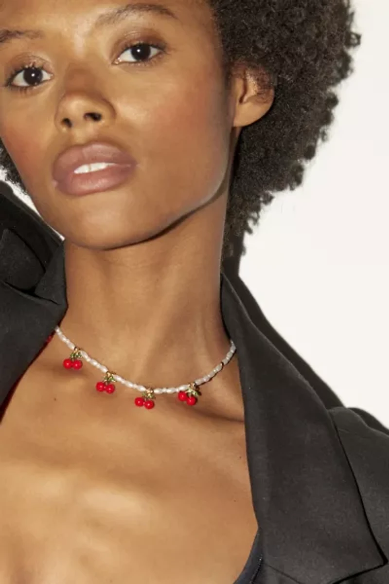 Fruit Pearl Charm Necklace