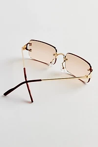 Carter Rimless Rectangle Sunglasses