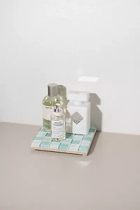 Subtle Art Studios Square Checkered Glass Tile Tray