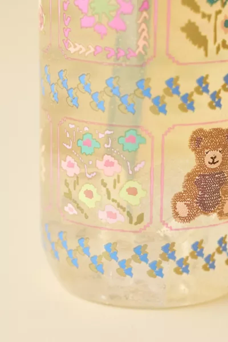 Classic Patterned To-Go Glass Tumbler