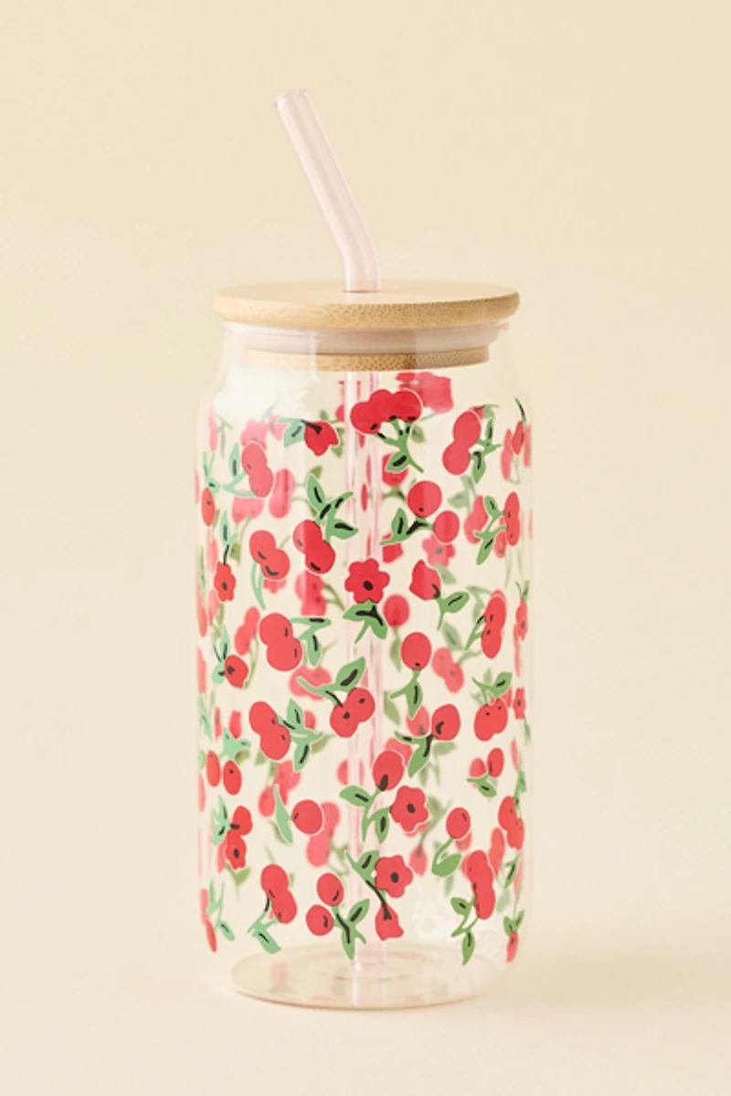 Classic Patterned To-Go Glass Tumbler