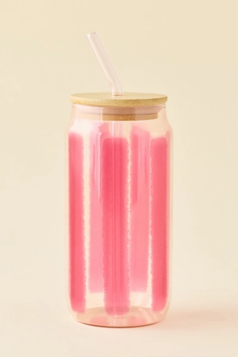 Classic Patterned To-Go Glass Tumbler