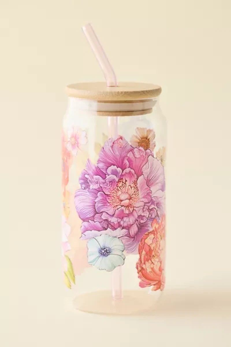 Classic Patterned To-Go Glass Tumbler