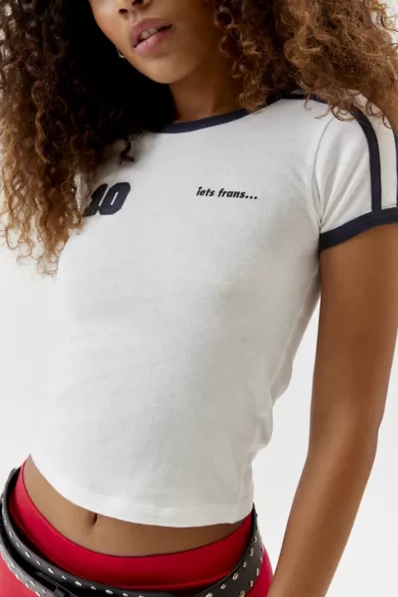 iets frans... Soccer Stripe Ringer Baby Tee