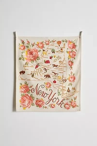 Embroidered Map Tapestry