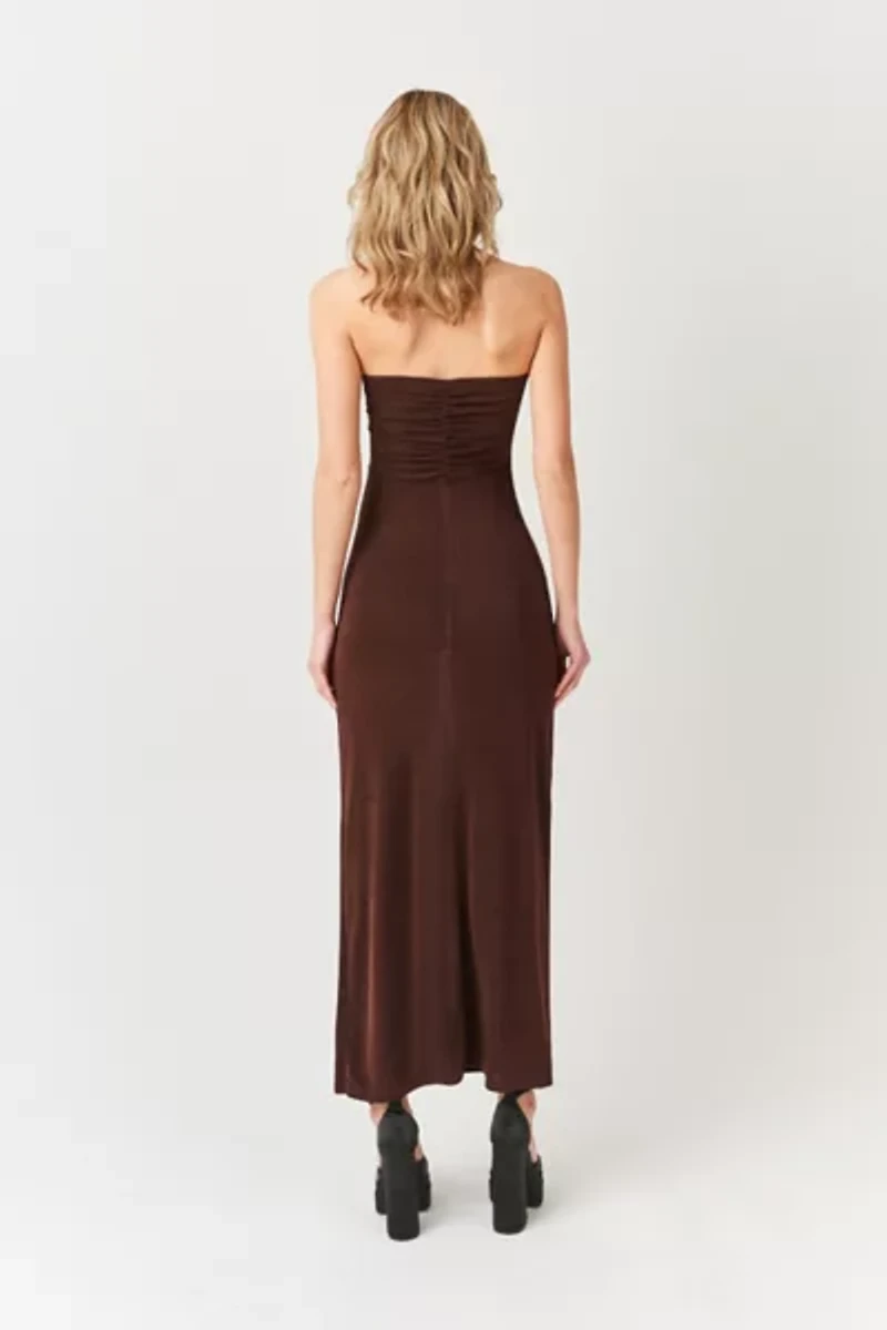 Amy Lynn Strapless Rose Ruffle Maxi Dress