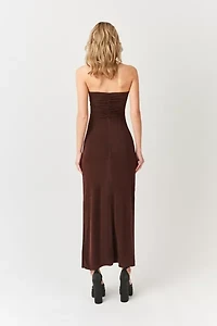 Amy Lynn Strapless Rose Ruffle Maxi Dress