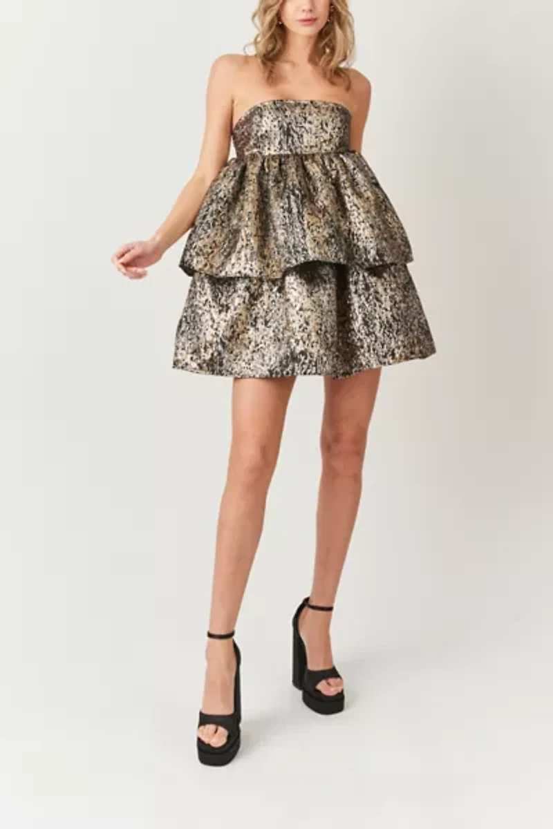 Amy Lynn Sara Strapless Ruffle Mini Dress