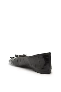 Schutz Arissa Leather Croc Ballet Flat