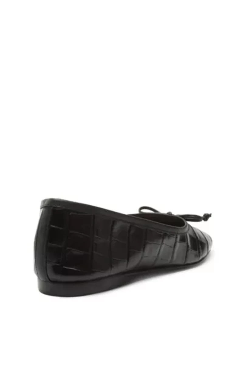 Schutz Arissa Leather Croc Ballet Flat