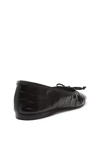 Schutz Arissa Leather Croc Ballet Flat