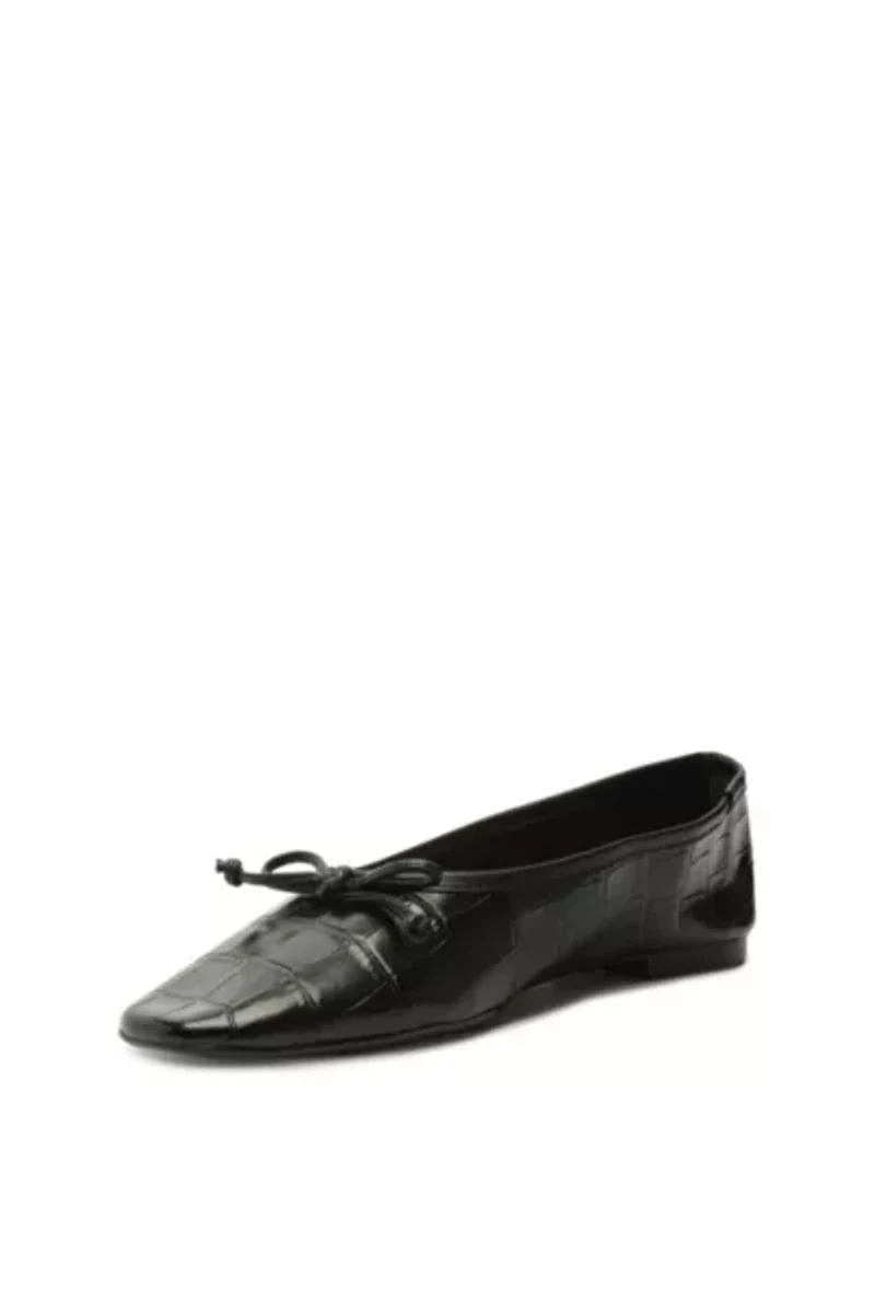 Schutz Arissa Leather Croc Ballet Flat