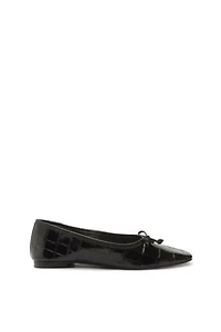 Schutz Arissa Leather Croc Ballet Flat