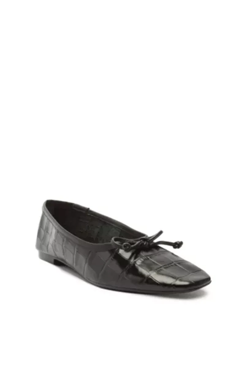 Schutz Arissa Leather Croc Ballet Flat