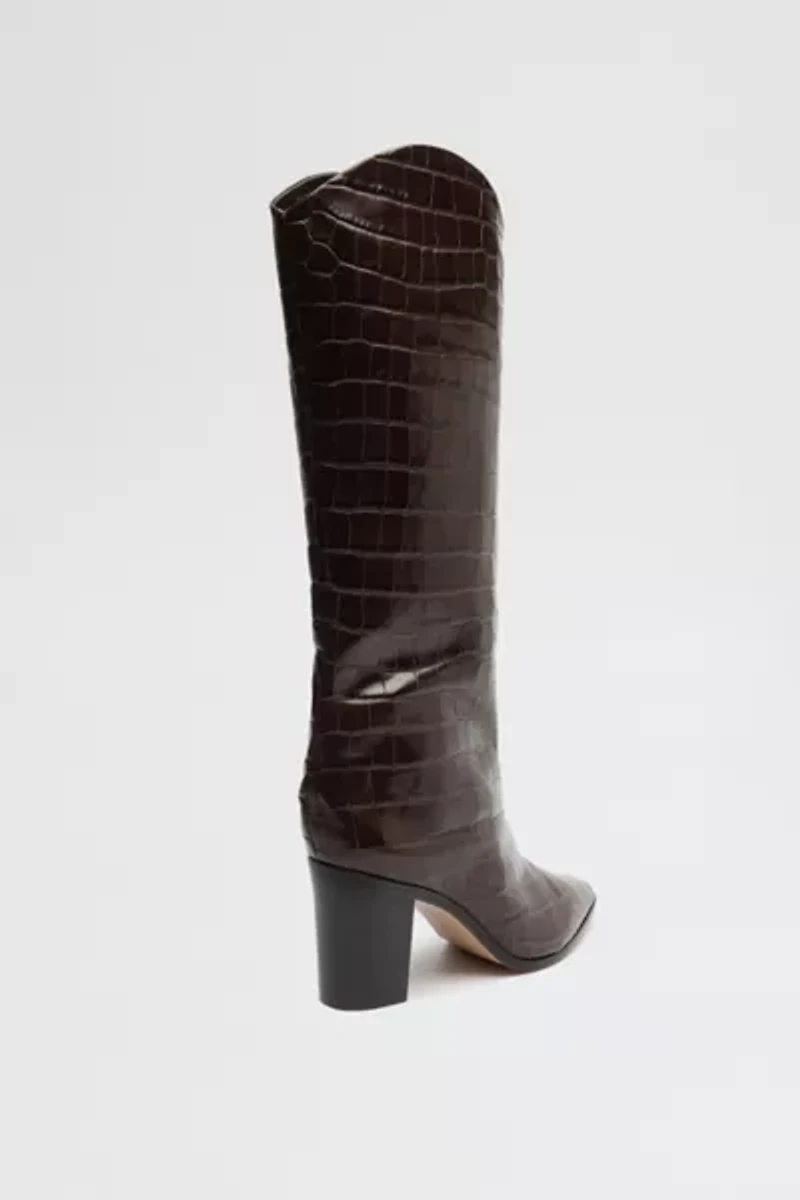 Schutz Maryana Leather Knee-High Croc Boot